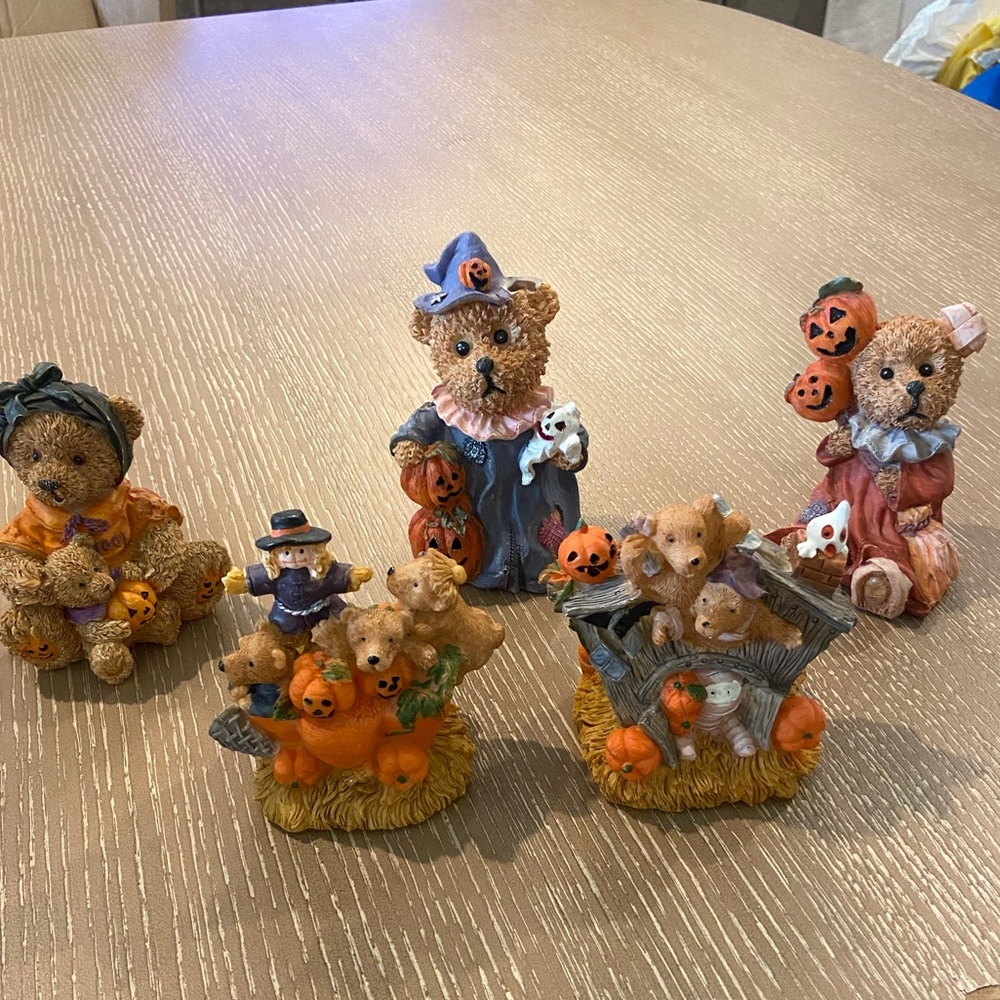 K's Collection "Let's Get Together" Handpainted Figurine Halloween Decor Lot 5